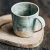 Pottery coffee mugs - stout mug, Ceri M Creations, Ocean glaze